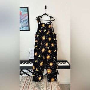 Lucy & Yak Celestial Sun & Moon Corduroy Overalls Dungarees US 18 Petite